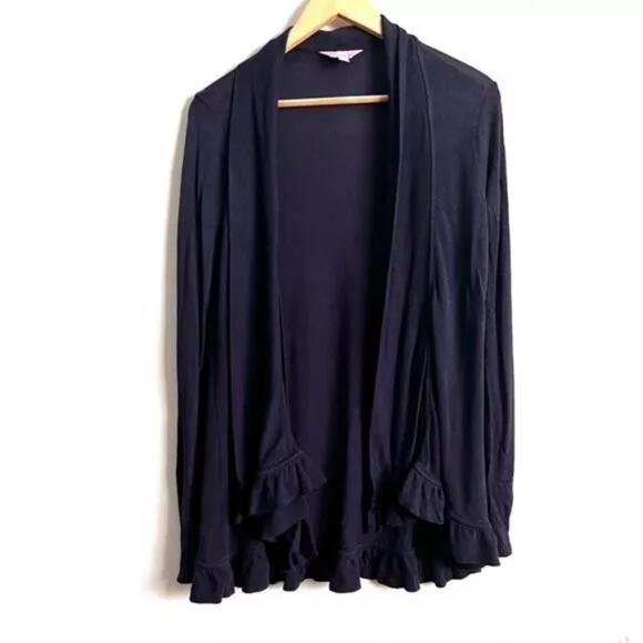 Lily Pulitzer Knit Cardigan navy blue cotton sweater size small Style 26537 - Picture 1 of 8